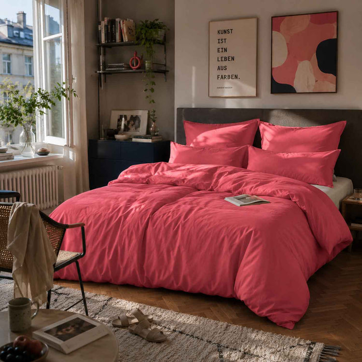 Bettwäsche Set: Baumwolle pink