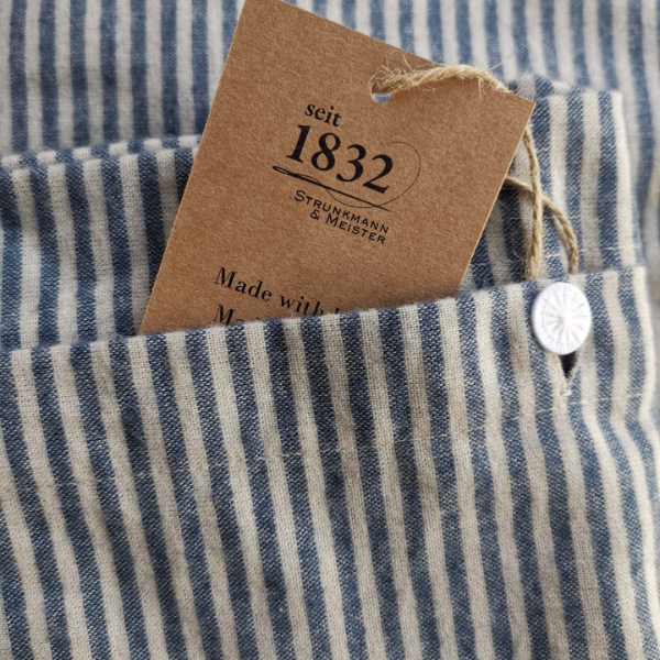 Bettwäsche Set: Flanell weiß blau gestreift