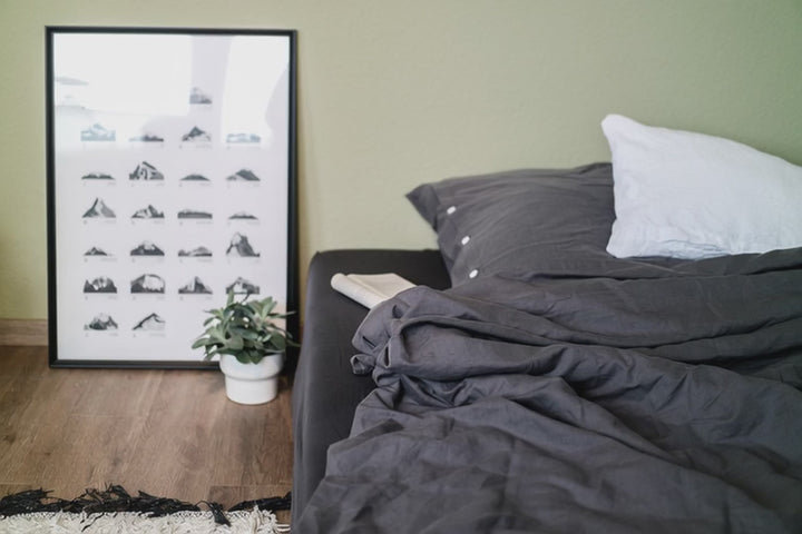 Bettwäsche Set: Halbleinen dunkelgrau