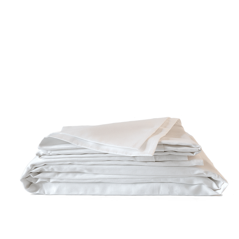 Bettwäsche Set: Baumwoll Satin weiß